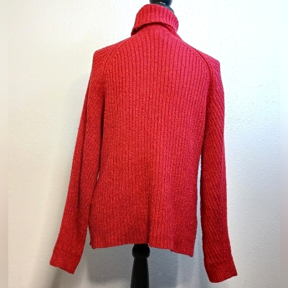Sundance Chunky Knit Ribbed Sz L Y2K Preppy Turtleneck Sweater - Picture 2 of 12